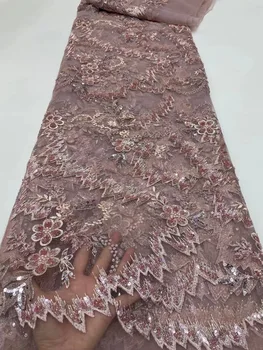 Prancūzija Tiulio nėriniai su moteriška vestuvių vakarėlio suknele 2022 dizainas Afrikos tiulio nėrinių audinys Aukštos kokybės pieno šilko nėrinių siuvinėjimas