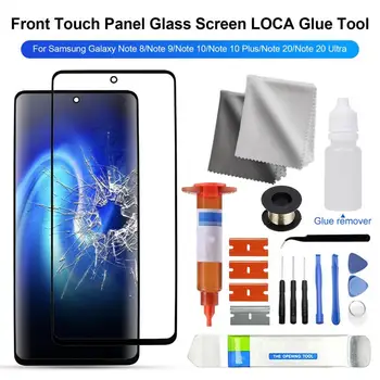 Priekinio jutiklinio skydelio stiklo ekranas LOCA klijų įrankių keitimo taisymo įrankių rinkinys, skirtas Galaxy Note 8 / Note 9 / Note 10 / Note 10 Plus