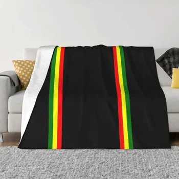 Rasta juostelės spalvų rašto antklodės Reggae Jamaika Proud Flanel Mesti antklodes Ruduo/Žiema Lengva lovatiesė