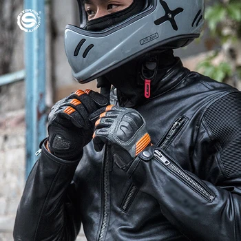 SFK Motociklų vyriškos pirštinės Ožkų odos tinklelis Vasarą kvėpuojantis jutiklinis ekranas Kieto apvalkalo apsauginis motokrosas Lenktyninis motociklas
