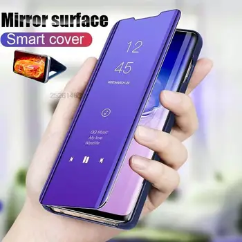 Smart Mirror Atverčiamo telefono dėklo dangteliai, skirti Samsung Galaxys21 Galaxy S21 S 21 Ultra Plus S21ultra S21+ 5g Magnetic Stand Book Coques