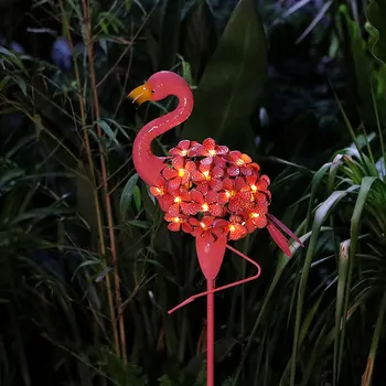 Sodas lauke Flamingo LED kuolų žibintai Saulės energija varomas povas atsparus sodui, vejai, terasai, tvenkiniui, kiemo dekoro takui