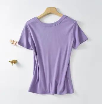 Solid Basic Moteriški marškinėliai trumpomis rankovėmis Laisvalaikio spalva