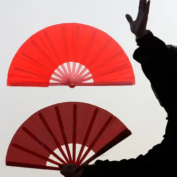 Sulankstomi ventiliatoriai Raudonos dekoracijos Tai Ji Gong fu Hand Fan for Performance Stage Fitness show