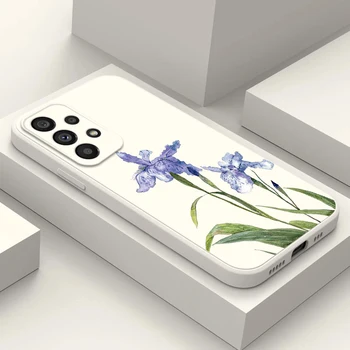 Telefono dėklas, skirtas Huawei P50 P40 NOVA 4e 5T 5i 6SE 7 7SE 8 9 10 P20 P30 Lite Pro PLUS P Smart 2021 Viršelis violetinė gėlė