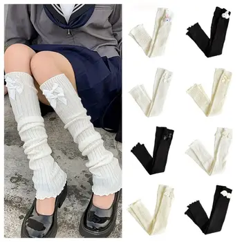 Triušio lanko kojų šildytuvai Kawaii JK Japoniško stiliaus lanko kojų kojinės Krūvos kojinės Harajuku virš kelio Batų rankogaliai Ponia