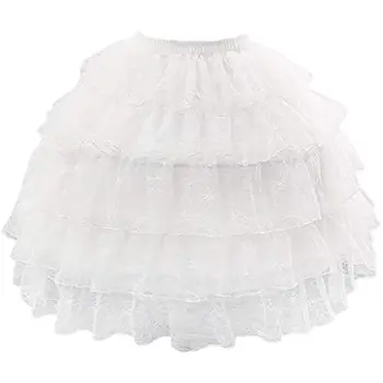 Vintažinis moteriškas pakopinis nėrinių trumpas petticoat 2 lankai Cosplay Puffy Bustle apatinis sijonas Vestuvinis krinolinas