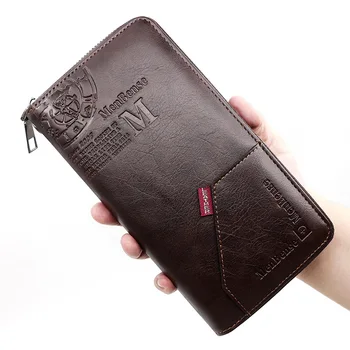Vyriška piniginė Korėjietiška mada vidutinio ilgio reljefinis raštas didelės talpos vieno traukimo Wai grandininė piniginė rankinė mobiliojo telefono krepšys