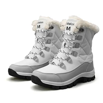 Žieminiai batai Moteriški šilti vidutinio blauzdos motociklo batai Aukštakulniai šilti pliušiniai platforminiai batai Zapatos Para Mujer Lauko šilti pliušiniai batai