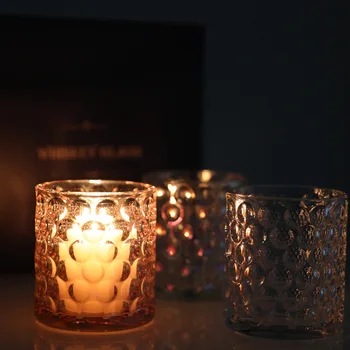 Žvakių konteineriai Senovinis taškuoto stiklo žvakių puodelis Žvakių laikiklis Romantiškas žvakių puodelis Žvakių laikiklis