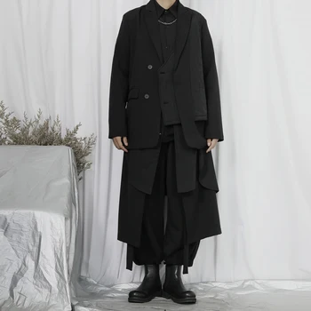 2023 m. pavasarį naujas kostiumas vyriškas diablo yamamoto vėjo nišos dizainerių ingredientas dygsniuotas laisvas mažas kostiuminis švarkas