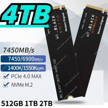 2024 Naujausias SN850X 1TB 2TB 4TB SSD vidinis kietojo kūno diskas M2 2280 PCIe Gen 4.0 x 4 NVMe 1.3c 250 500 MZ-V8V250B kompiuteriui