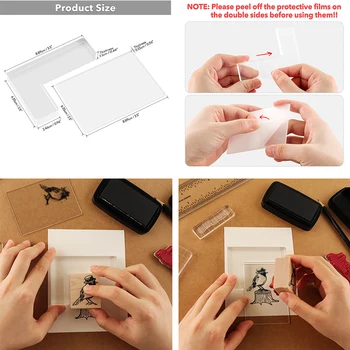 2PCS/Set Small Clear Acrylic Stamp Positioner Kit