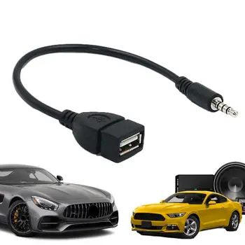 Automobilinis 3,5 mm adapterio kabelis iš vyriško į USB garso lizdo adapterio keitiklio kabelis AUX garso kištukas didelio tikslumo automobilinis stereofoninis lizdas