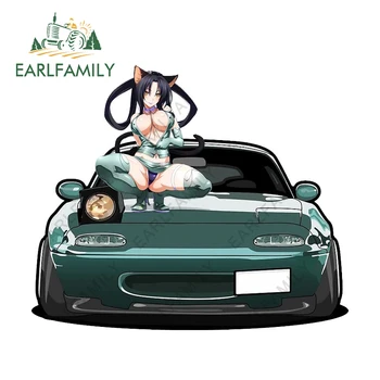 EARLFAMILY 13cm x 10.9cm seksualiai vidurinei mokyklai DxD Waifu automobilio lipdukas Karavano lenktynės Dreifuojantis lipdukas Anime oro kondicionieriaus grafika