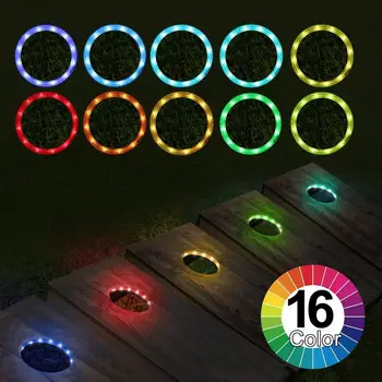 ETOP 16 spalvų RGB LED cornhole žibintai, skirti cornhole žaidimui, pupelių krepšių mėtymo žaidimo rinkinys iš 2