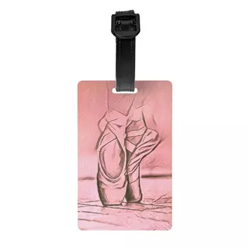 Individualūs baleto bateliai Rožinio bagažo etiketė su vardo kortele Balerinos šokėjos privatumo viršelio ID etiketė kelioniniam krepšiui Lagaminas