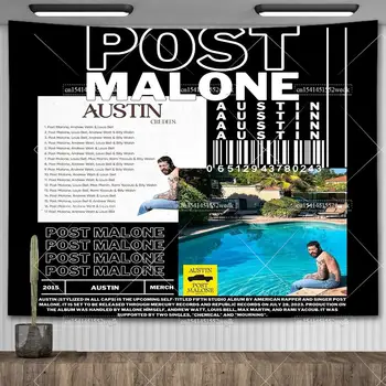 POST MALONE Muzikos albumas AUSTIN R Viršelio plakatai Sieniniai kabantys gobelenai Memas Gobelenai Estetinis kambario dekoravimas Fono audiniai