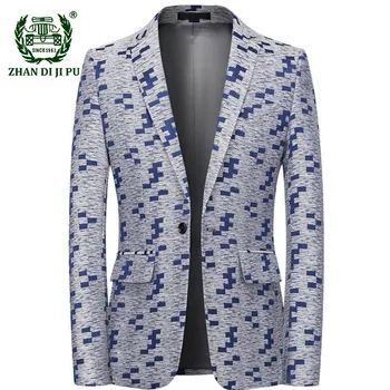 Spring Mens Blazers Patchwork Slim Fit Casual Wedding Suits for Men Blazer Masculino Tuxedo Jackets Stage Clothes for Singer Men